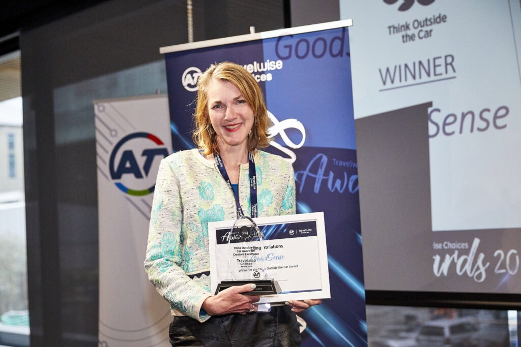 AT Awards Kath Dewar with certificate